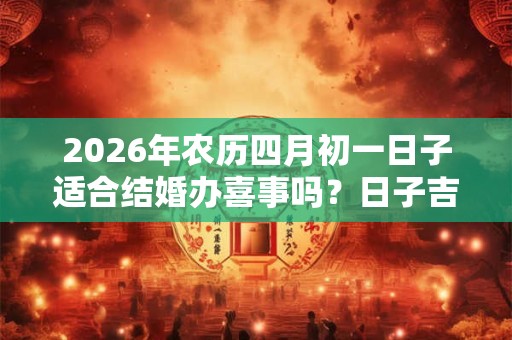 2026年农历四月初一日子适合结婚办喜事吗？日子吉利吗？