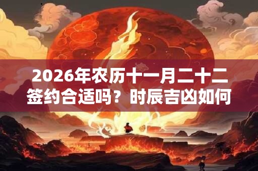 2026年农历十一月二十二签约合适吗？时辰吉凶如何？