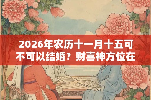 2026年农历十一月十五可不可以结婚？财喜神方位在哪？
