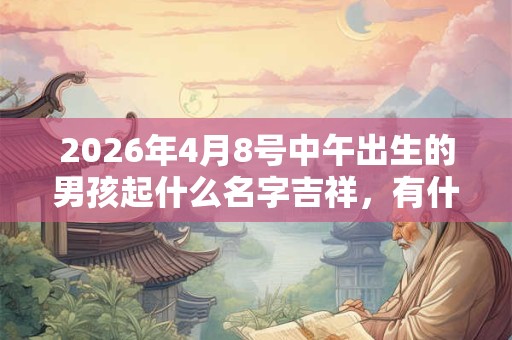 2026年4月8号中午出生的男孩起什么名字吉祥，有什么名字推荐？