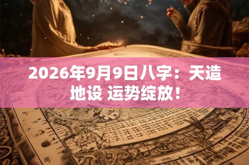2026年9月9日八字:天造地设 运势绽放! 2026年9月9日八字:天造地设 运势绽放!