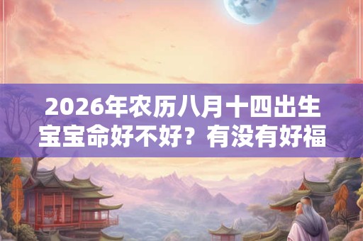 2026年农历八月十四出生宝宝命好不好？有没有好福气呢？