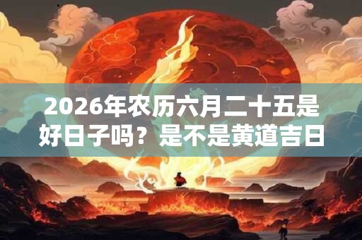 2026年农历六月二十五是好日子吗？是不是黄道吉日？