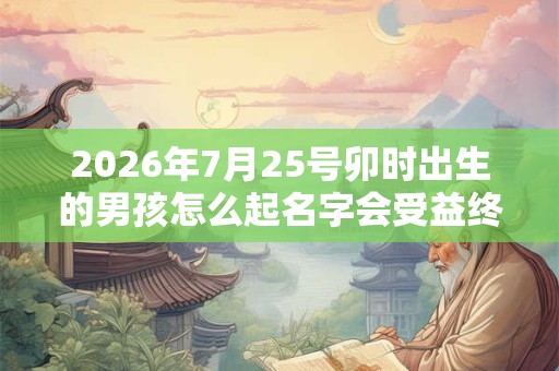 2026年7月25号卯时出生的男孩怎么起名字会受益终生