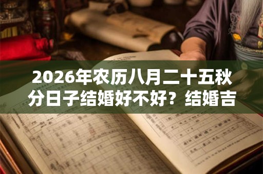2026年农历八月二十五秋分日子结婚好不好？结婚吉日怎么看？