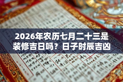 2026年农历七月二十三是装修吉日吗?日子时辰吉凶如何? 2026年农历七月二十三是装修吉日吗?日子时辰吉凶如何?