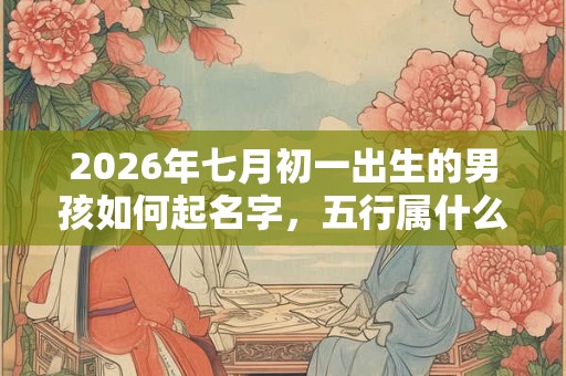 2026年七月初一出生的男孩如何起名字，五行属什么