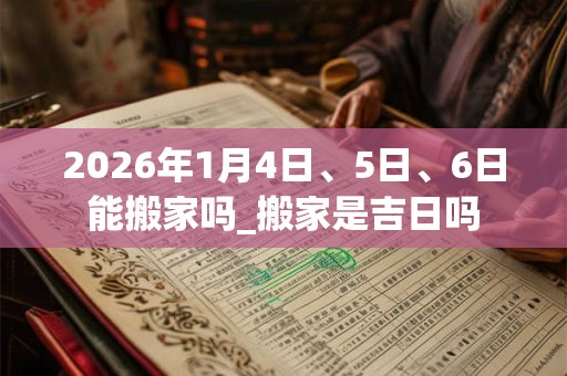 2026年1月4日、5日、6日能搬家吗_搬家是吉日吗 2026年1月4日、5日、6日能搬家吗_搬家是吉日吗