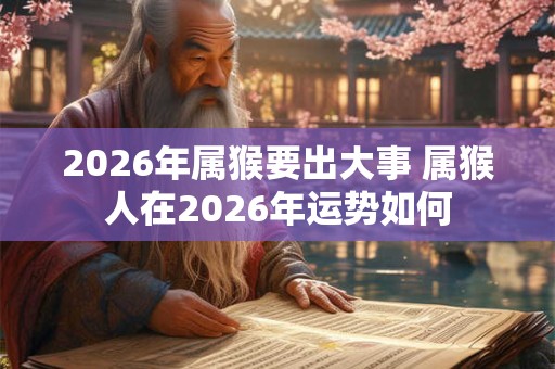 2026年属猴要出大事 属猴人在2026年运势如何 2026年属猴要出大事 属猴人在2026年运势如何