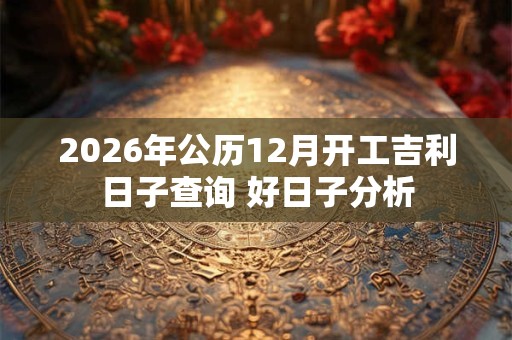 2026年公历12月开工吉利日子查询 好日子分析