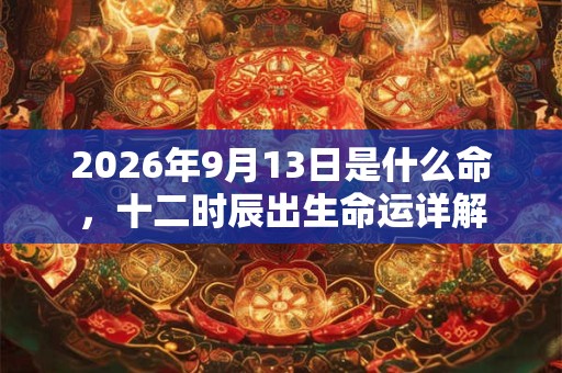 2026年9月13日是什么命，十二时辰出生命运详解