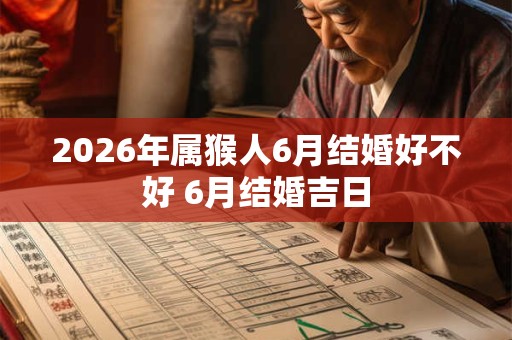 2026年属猴人6月结婚好不好 6月结婚吉日