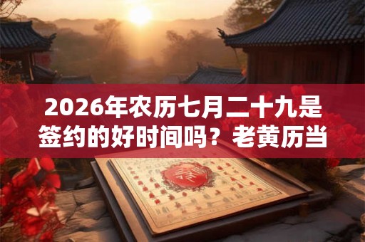 2026年农历七月二十九是签约的好时间吗?老黄历当天适合签约吗? 2026年农历七月二十九是签约的好时间吗?老黄历当天适合签约吗?