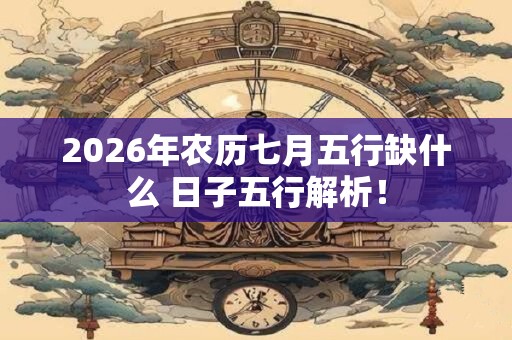 2026年农历七月五行缺什么 日子五行解析！