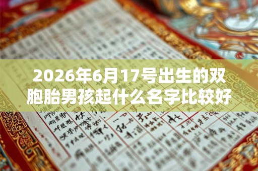 2026年6月17号出生的双胞胎男孩起什么名字比较好,五行属什么 2026年6月17号出生的双胞胎男孩起什么名字比较好,五行属什么