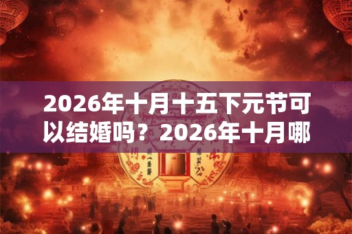 2026年十月十五下元节可以结婚吗？2026年十月哪些日子适合结婚？