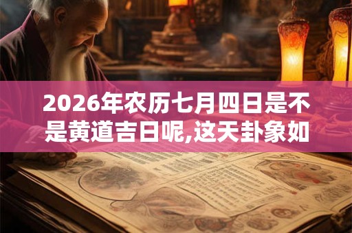 2026年农历七月四日是不是黄道吉日呢,这天卦象如何? 2026年农历七月四日是不是黄道吉日呢,这天卦象如何?