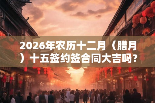 2026年农历十二月（腊月）十五签约签合同大吉吗？大寒卦象好吗？