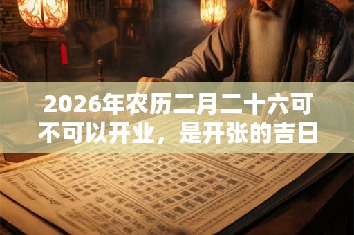 2026年农历二月二十六可不可以开业,是开张的吉日吗? 2026年农历二月二十六可不可以开业,是开张的吉日吗?