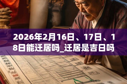 2026年2月16日、17日、18日能迁居吗_迁居是吉日吗