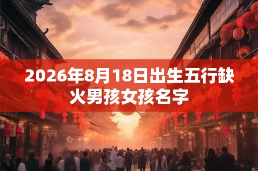 2026年8月18日出生五行缺火男孩女孩名字