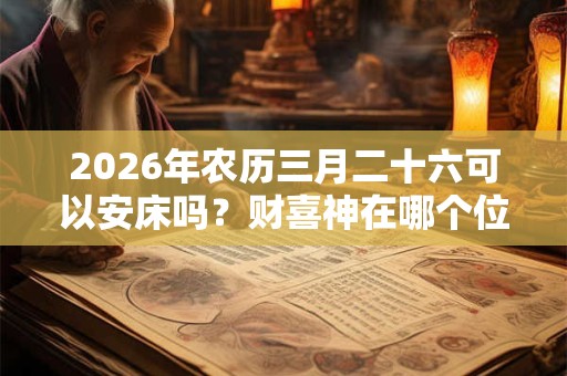 2026年农历三月二十六可以安床吗?财喜神在哪个位置? 2026年农历三月二十六可以安床吗?财喜神在哪个位置?