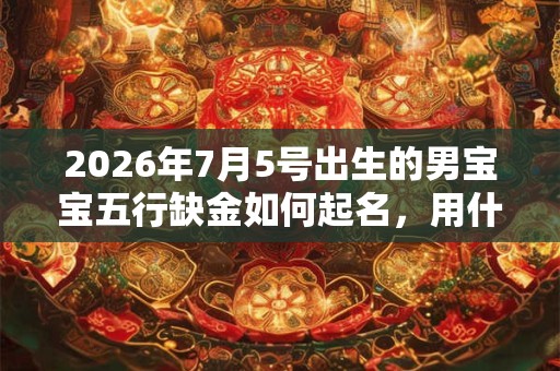 2026年7月5号出生的男宝宝五行缺金如何起名，用什么字好