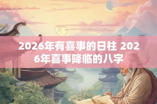 2026年有喜事的日柱 2026年喜事降临的八字