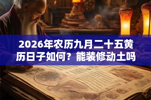 2026年农历九月二十五黄历日子如何?能装修动土吗? 2026年农历九月二十五黄历日子如何?能装修动土吗?
