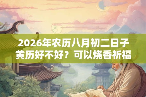 2026年农历八月初二日子黄历好不好？可以烧香祈福吗？