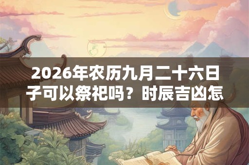 2026年农历九月二十六日子可以祭祀吗?时辰吉凶怎么样? 2026年农历九月二十六日子可以祭祀吗?时辰吉凶怎么样?