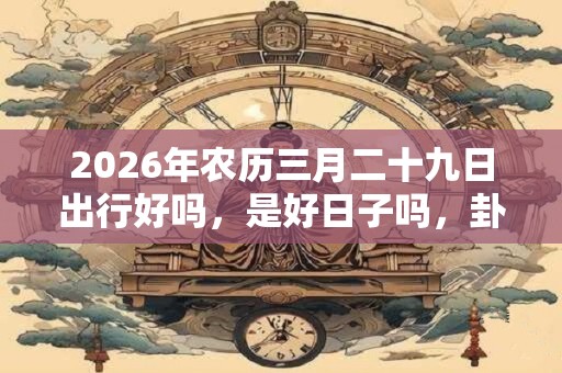 2026年农历三月二十九日出行好吗,是好日子吗,卦象如何? 2026年农历三月二十九日出行好吗,是好日子吗,卦象如何?