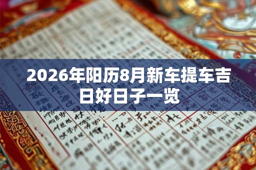 2026年阳历8月新车提车吉日好日子一览 2026年阳历8月新车提车吉日好日子一览