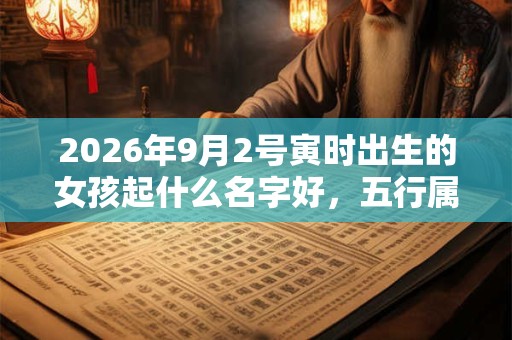 2026年9月2号寅时出生的女孩起什么名字好，五行属什么