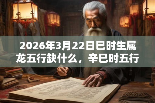 2026年3月22日巳时生属龙五行缺什么，辛巳时五行缺什么