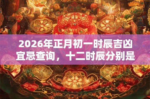 2026年正月初一时辰吉凶宜忌查询,十二时辰分别是什么? 2026年正月初一时辰吉凶宜忌查询,十二时辰分别是什么?