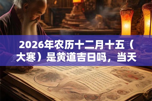 2026年农历十二月十五（大寒）是黄道吉日吗，当天可以祭祖吗？