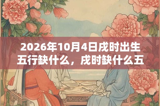 2026年10月4日戌时出生五行缺什么，戌时缺什么五行