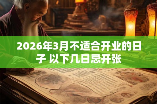 2026年3月不适合开业的日子 以下几日忌开张