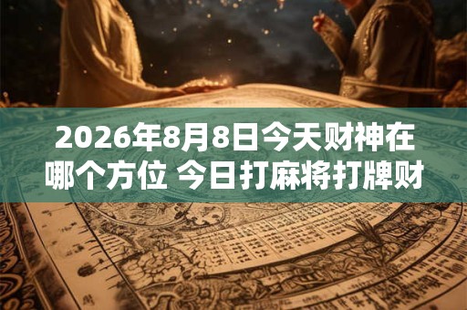2026年8月8日今天财神在哪个方位 今日打麻将打牌财运方位！