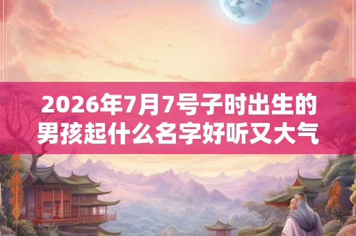 2026年7月7号子时出生的男孩起什么名字好听又大气