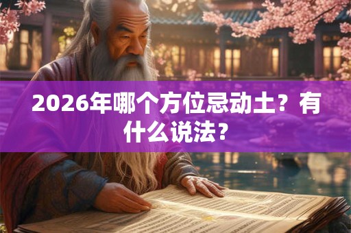 2026年哪个方位忌动土？有什么说法？
