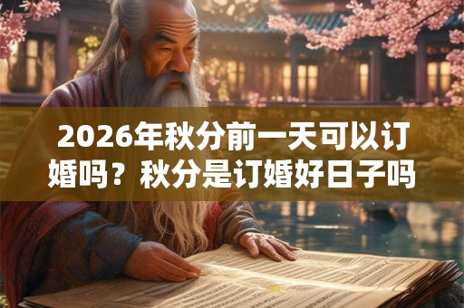 2026年秋分前一天可以订婚吗？秋分是订婚好日子吗？