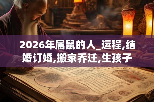 2026年属鼠的人_运程,结婚订婚,搬家乔迁,生孩子