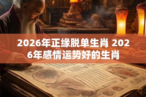 2026年正缘脱单生肖 2026年感情运势好的生肖
