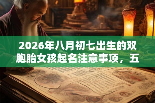 2026年八月初七出生的双胞胎女孩起名注意事项，五行属什么