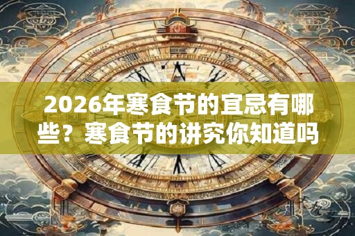 2026年寒食节的宜忌有哪些？寒食节的讲究你知道吗？