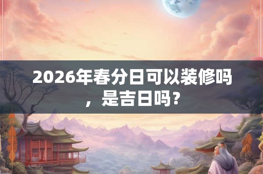 2026年春分日可以装修吗，是吉日吗？