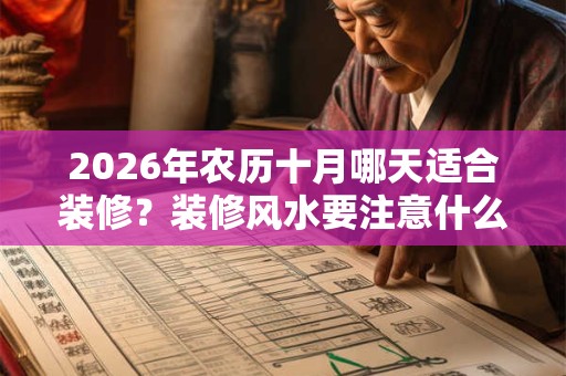 2026年农历十月哪天适合装修？装修风水要注意什么？