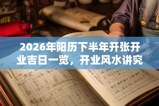 2026年阳历下半年开张开业吉日一览，开业风水讲究什么？